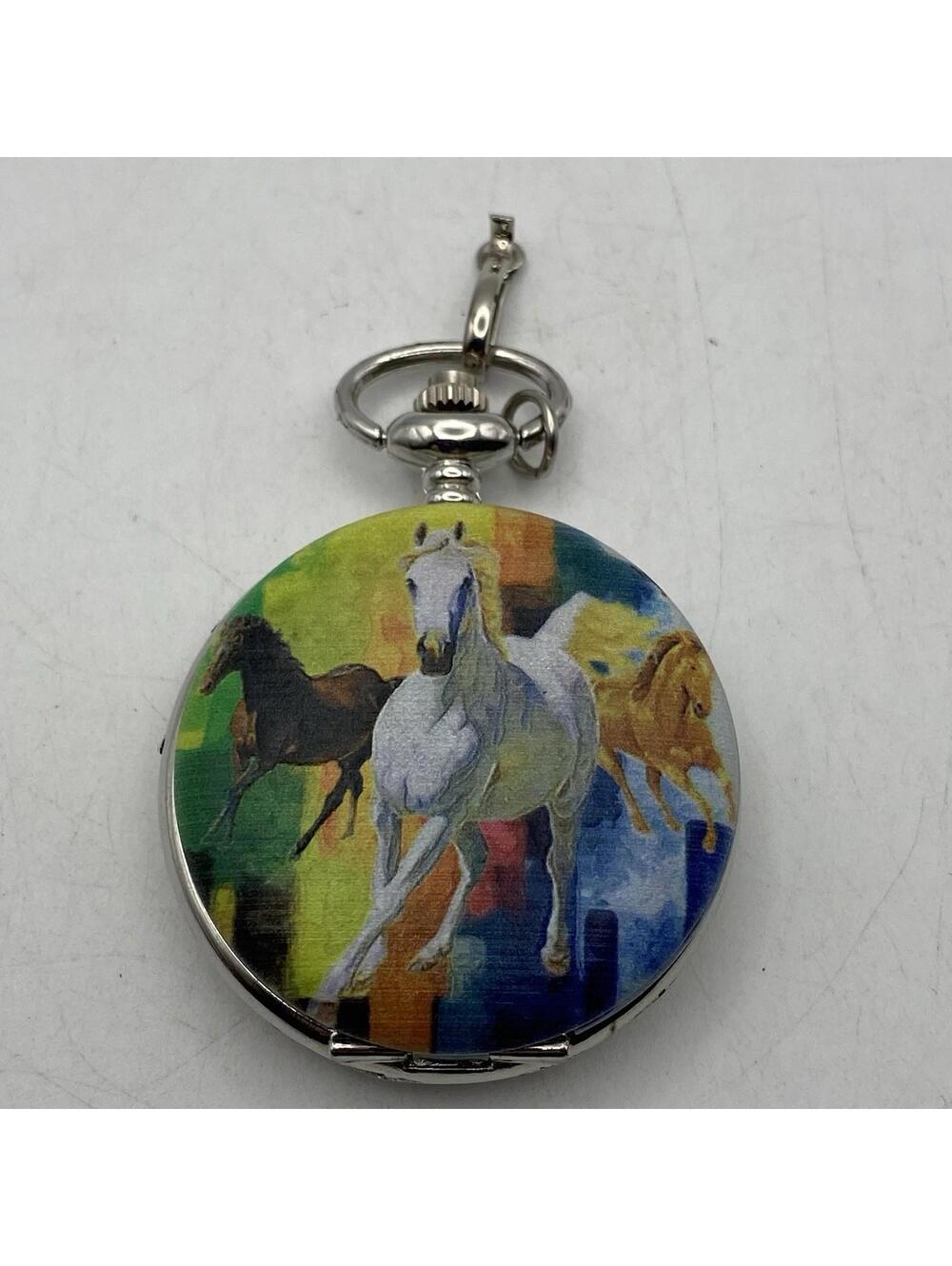 Strata Colorful Horse Pocket Watch